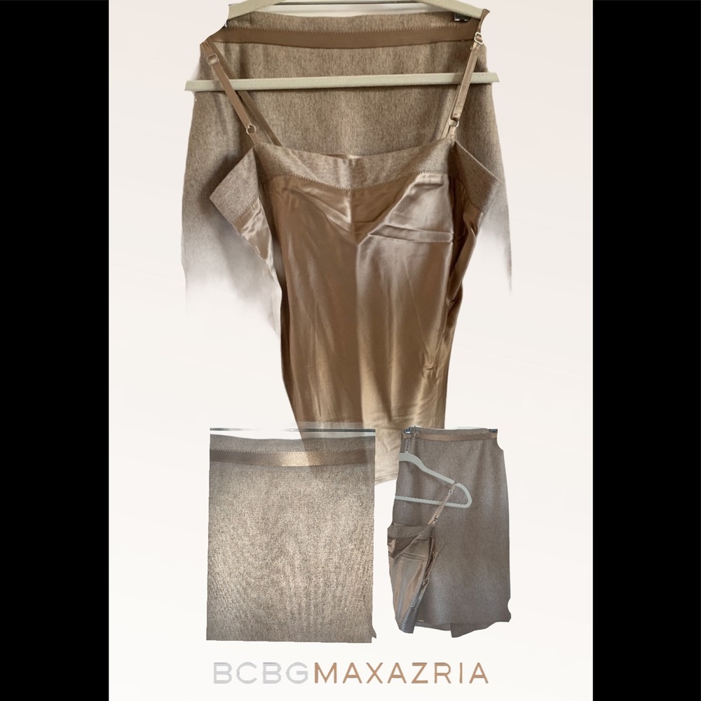 EUC💥HP🎉BCBGMaxAzria Silk/Wool Skirt Cami set 2 - Picture 3 of 12